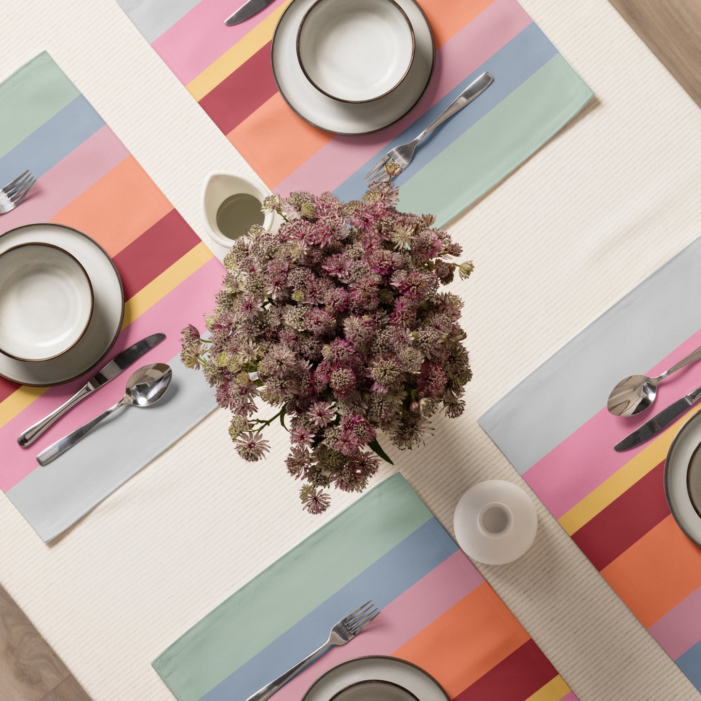 4er Set Platzset im klassischen Wolkenschoenshop Streifendesign