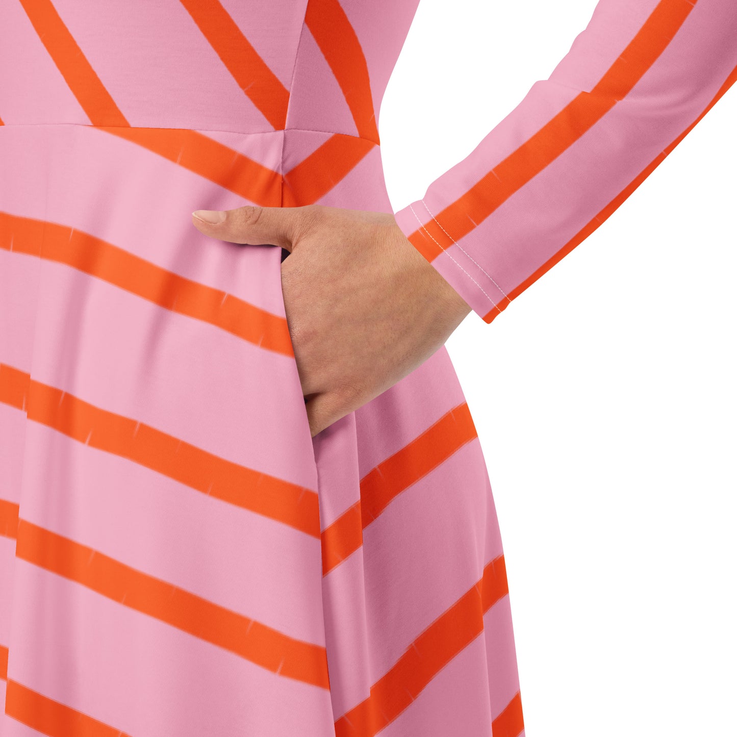 Sommerkleid Charlotte - Rosé Streifen Midi