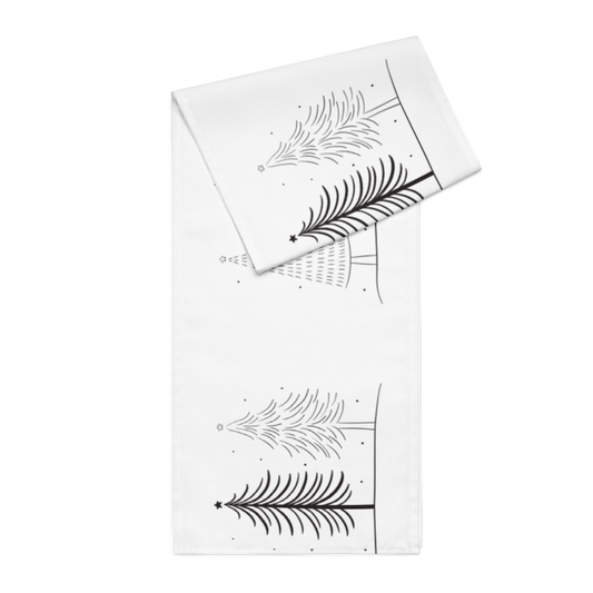 Tischläufer – Minimalistisches Weihnachtsdesign in Schwarz-Weiß