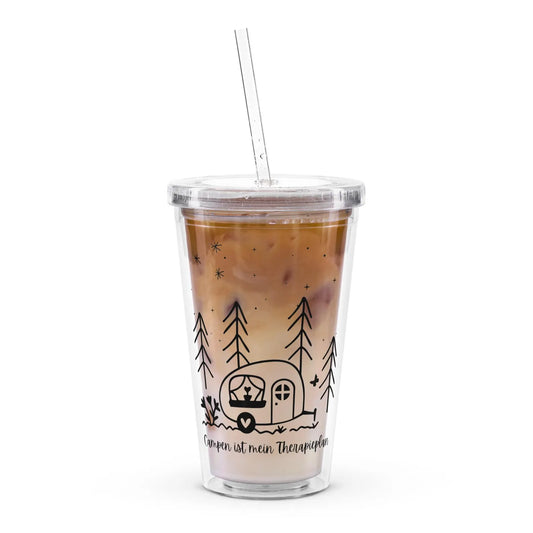 Trinkbecher mit Strohhalm | Campen ist mein Therapieplan
