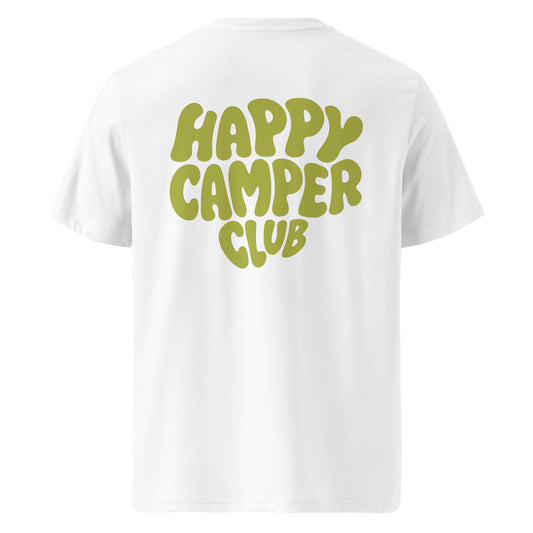 Unisex-Bio-Baumwoll-Happy Camper Club T-Shirt | grüner Aufdruck