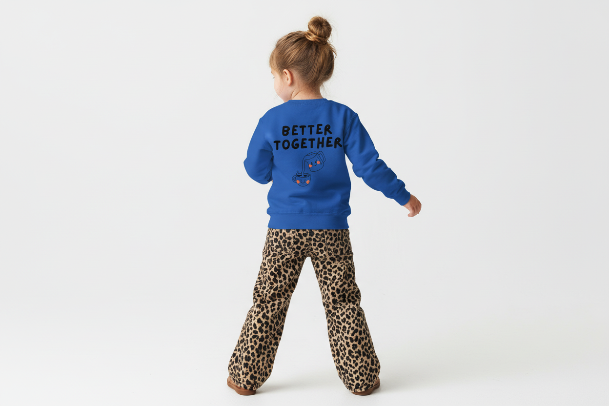 Blaues Kinder-Sweatshirt „Better Together“