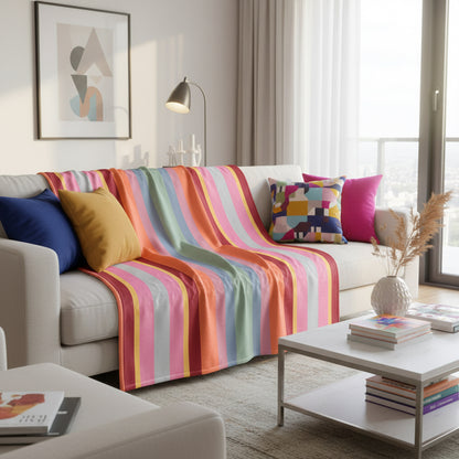 Premium Tagesdecke im klassischen Wolkenschoenshop Streifendesign