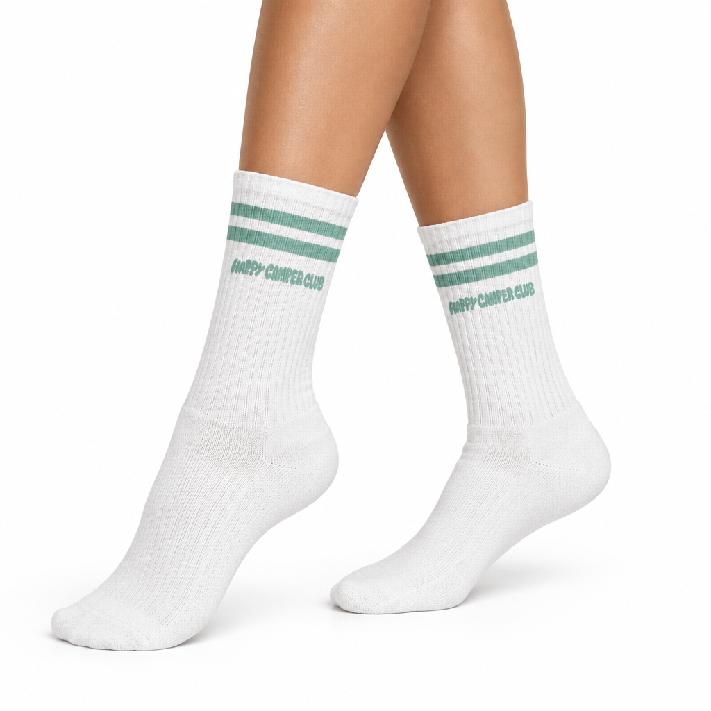 Happy Camper Club Tennissocken HAPPY CAMPER CLUB mintfarbene Streifen