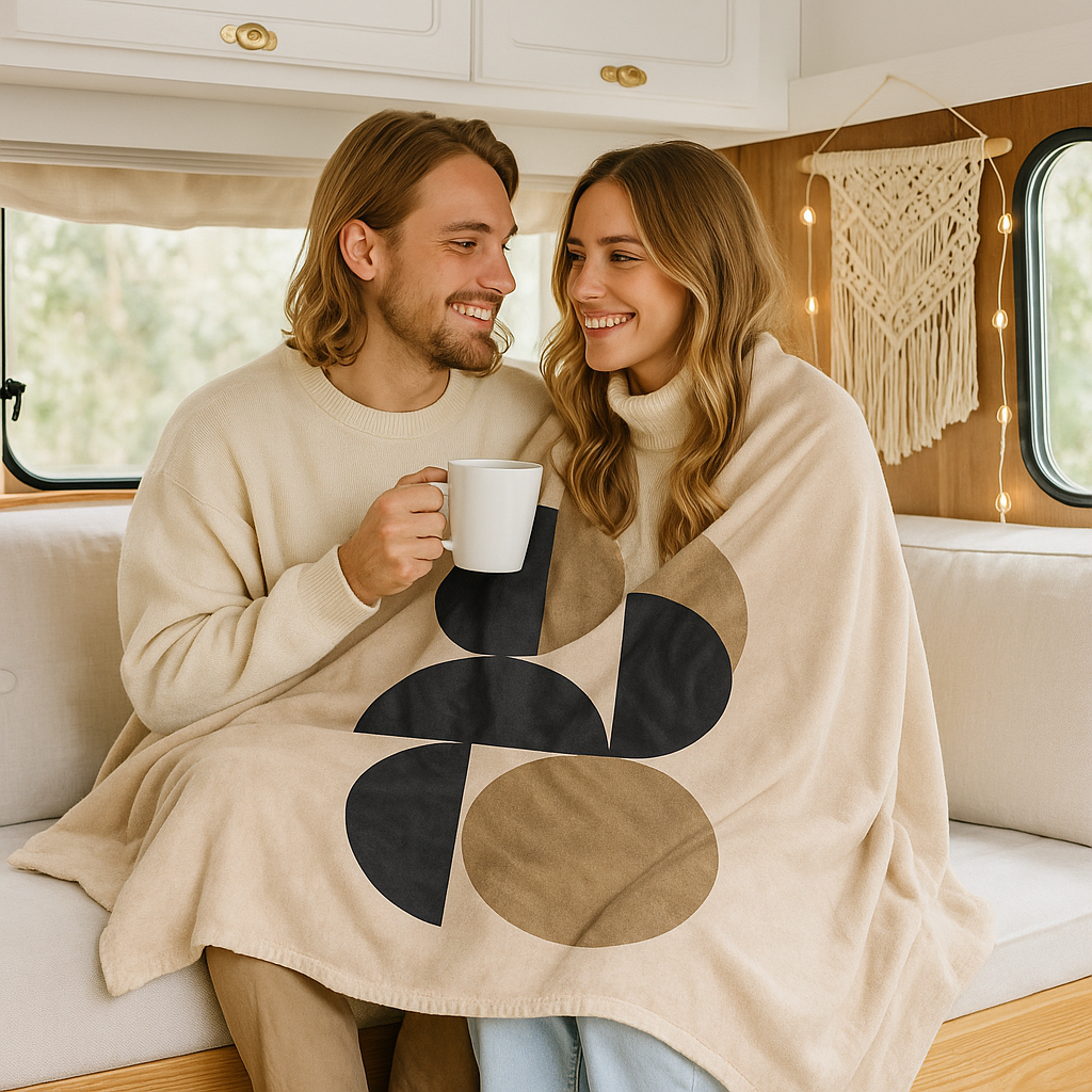 Premium Sherpa Kuscheldecke | Boho Design