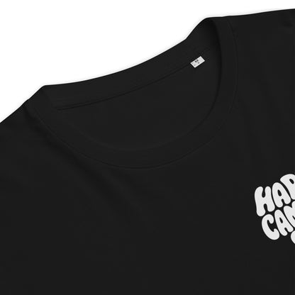 Schwarzes Happy Camper Club Unisex T-Shirt aus Bio-Baumwolle