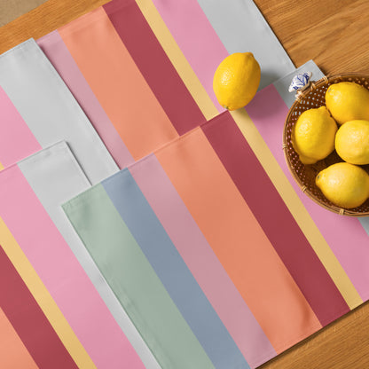 4er Set Platzset im klassischen Wolkenschoenshop Streifendesign
