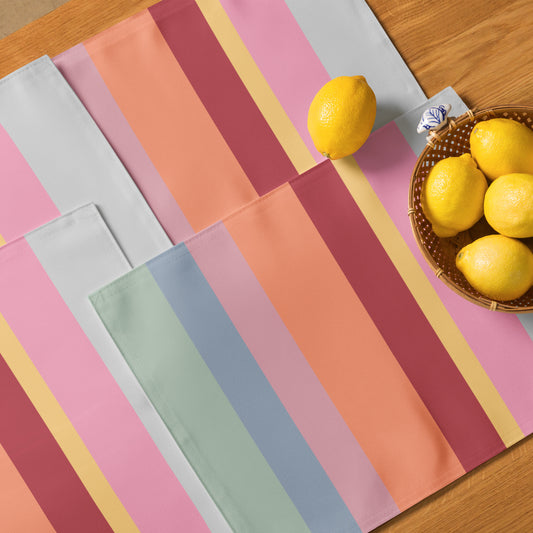 4er Set Platzset im klassischen Wolkenschoenshop Streifendesign