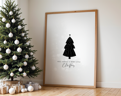 Minimal Christmas Print | Modernes Weihnachtsbild in Schwarz-Weiß