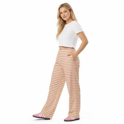 Sommerliche Streifenhose Charly | gelb-rosa