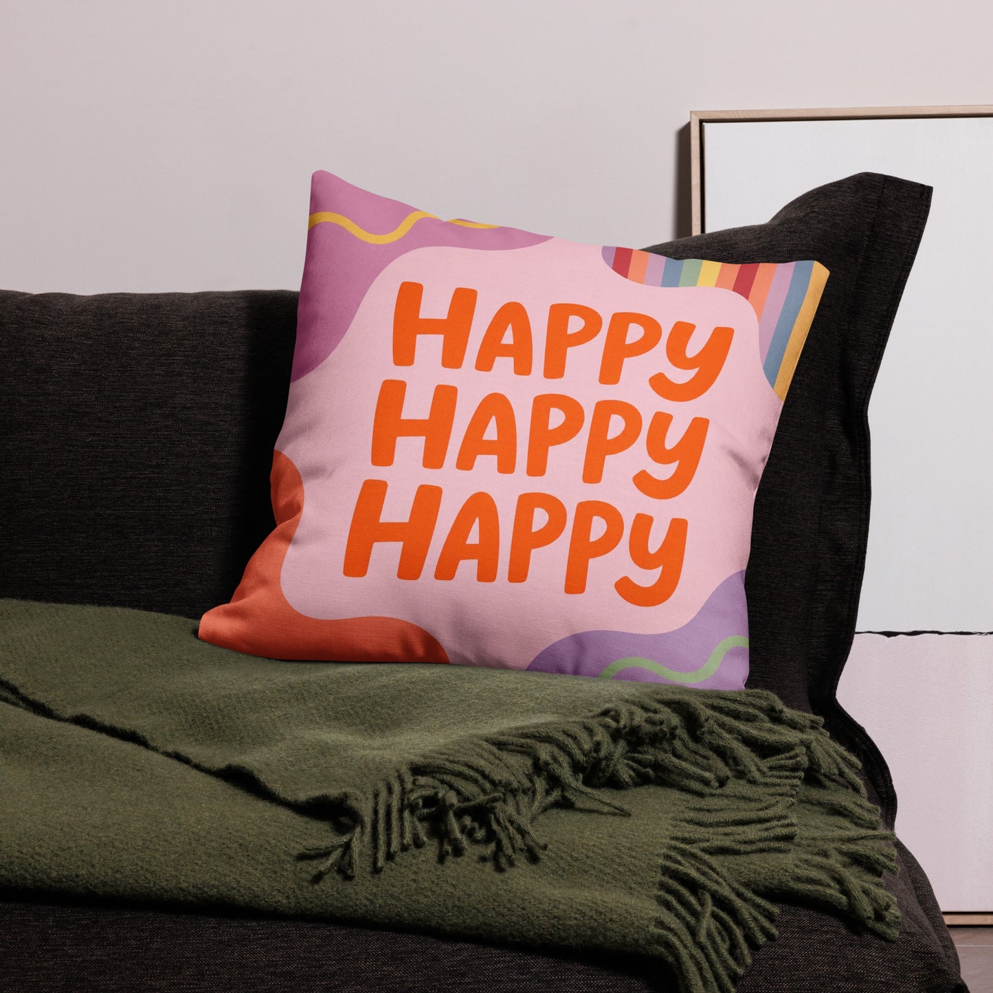 Premium-Kissen „Happy Classic Design“ – Zeitlos bunt, modern & gemütlich