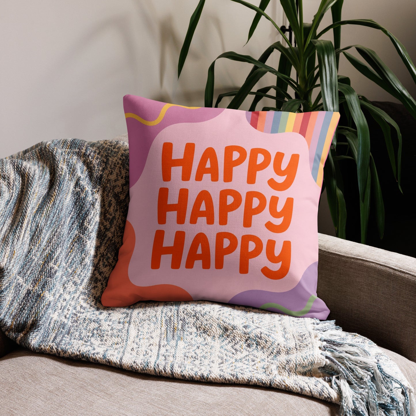 Premium-Kissen „Happy Classic Design“ – Zeitlos bunt, modern & gemütlich