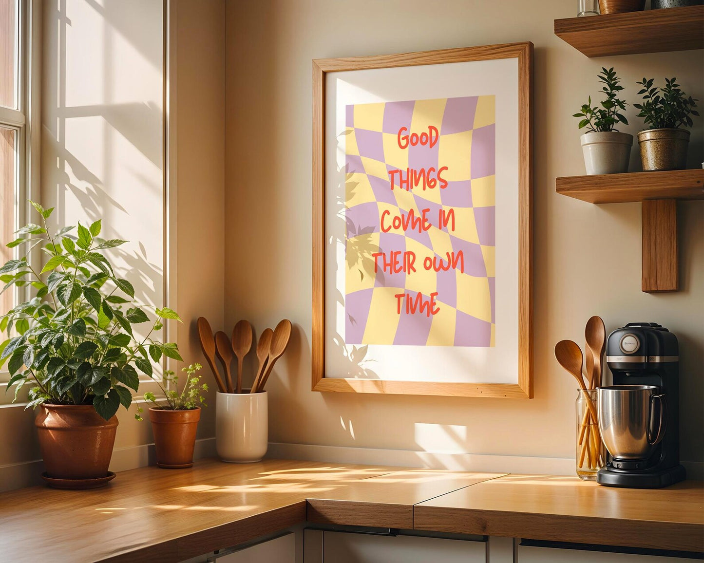 Modernes Typo-Poster | Good Things Come In Their Own Time