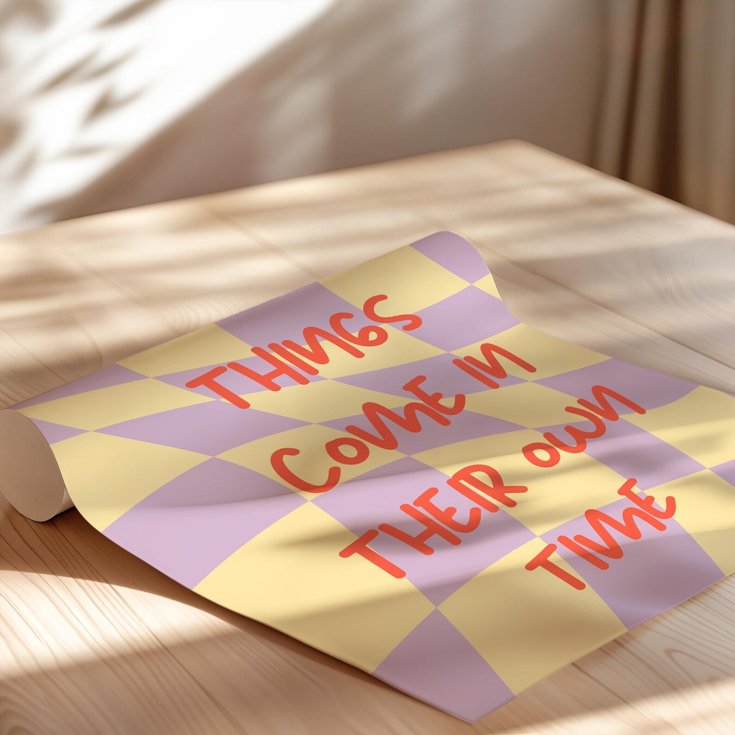 Modernes Typo-Poster | Good Things Come In Their Own Time
