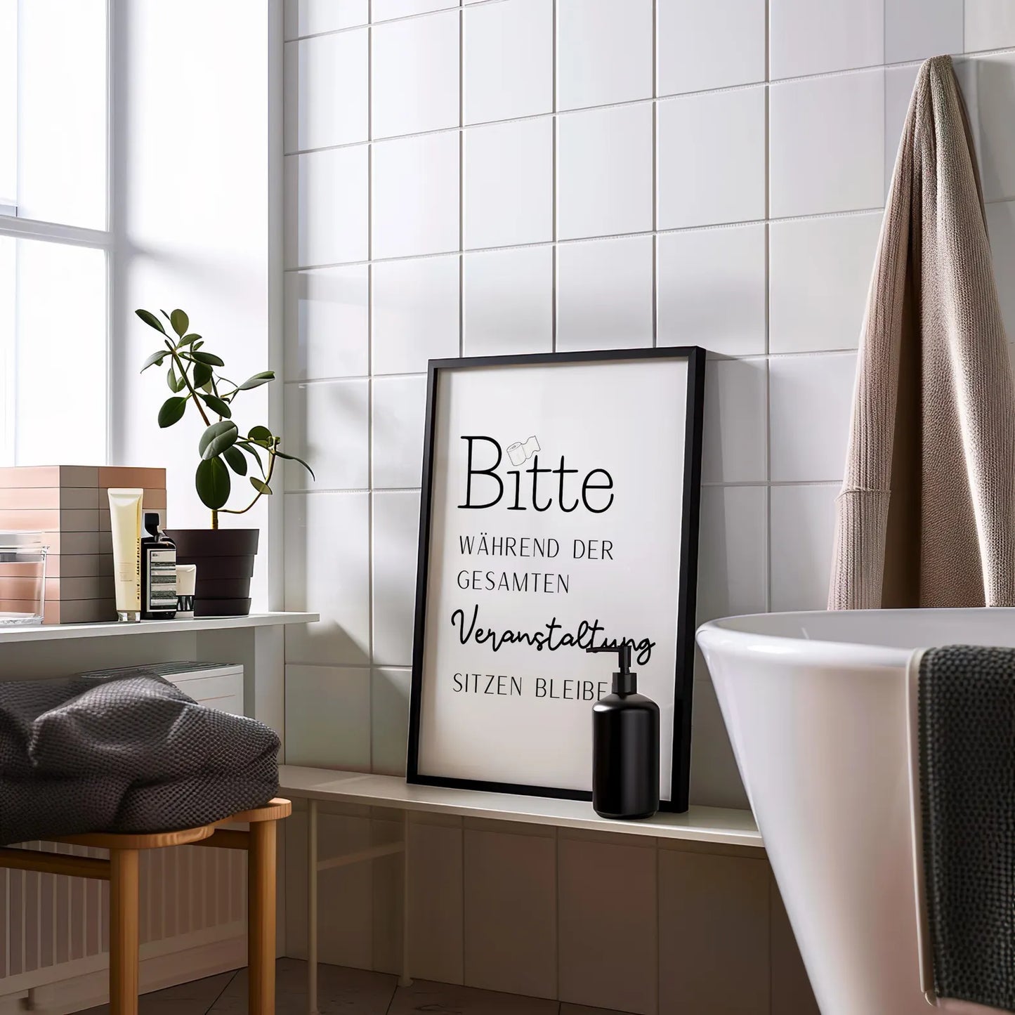 Lustiges WC-Poster   “Bitte während der gesamten Veranstaltung sitzen bleiben”