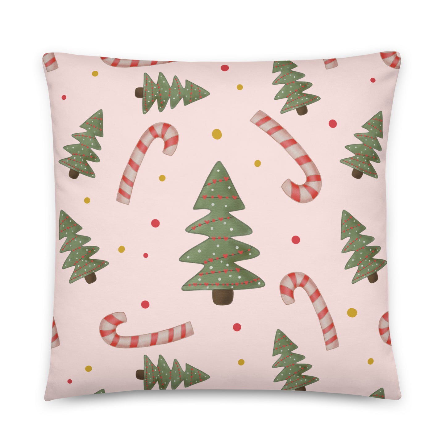 Weihnachtskissen – Deko Kissen mit Zuckerstangen & Tannenbäumen