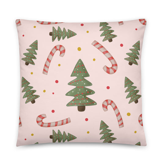 Weihnachtskissen – Deko Kissen mit Zuckerstangen & Tannenbäumen