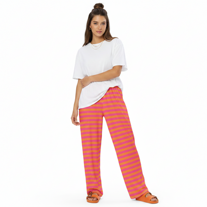 Streifenhose Flora | Orange&Pink