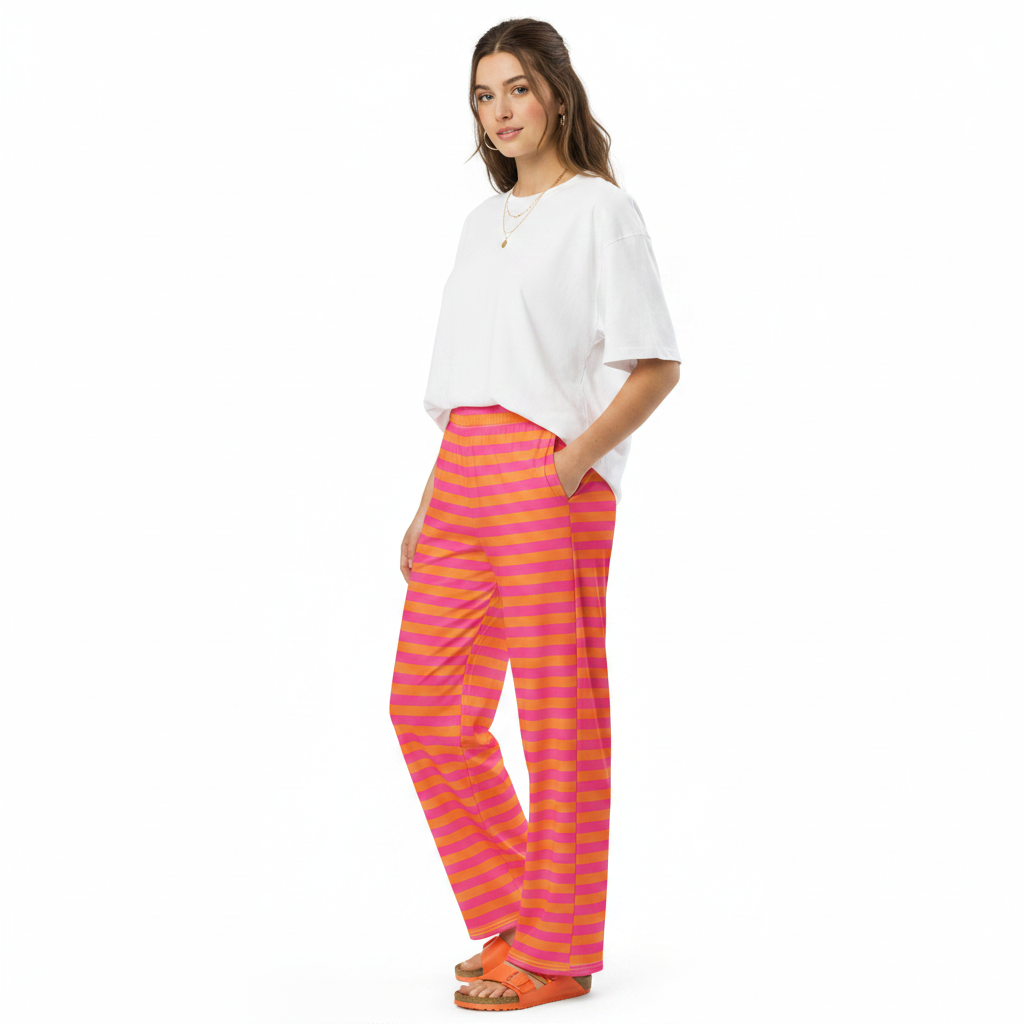 Streifenhose Flora | Orange&Pink