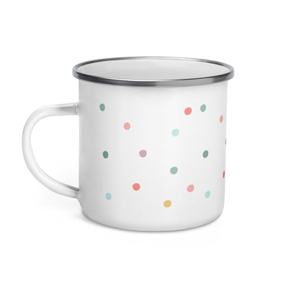 Happy Camper Club bunte Emailletasse BLAU