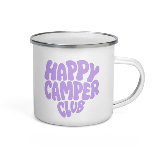 Tasse Happy Camper | Lila Design | Emailletasse