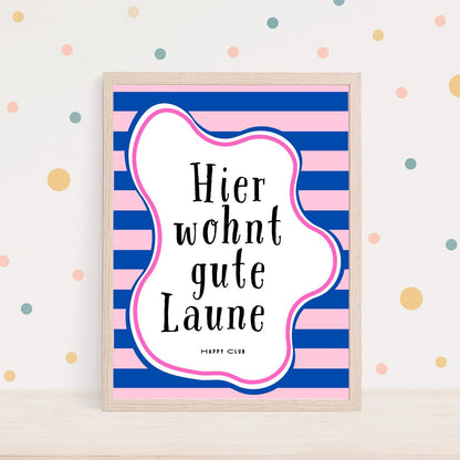 Typografie-Poster | Hier wohnt gute Laune