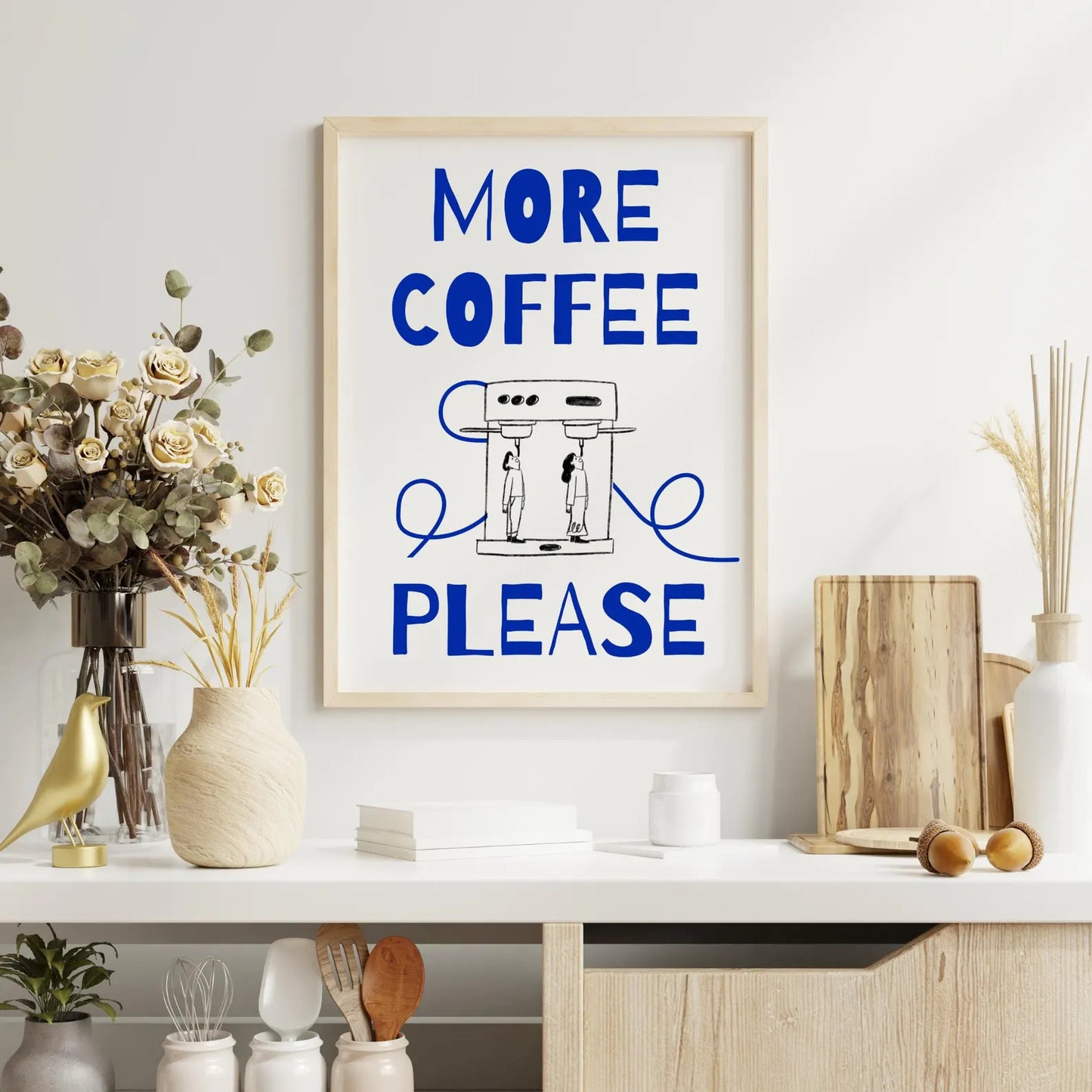 More Coffee Please – Lustiges Kaffee-Poster für Küche & Büro