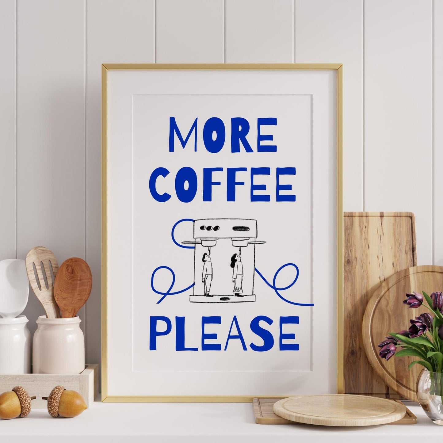 More Coffee Please – Lustiges Kaffee-Poster für Küche & Büro