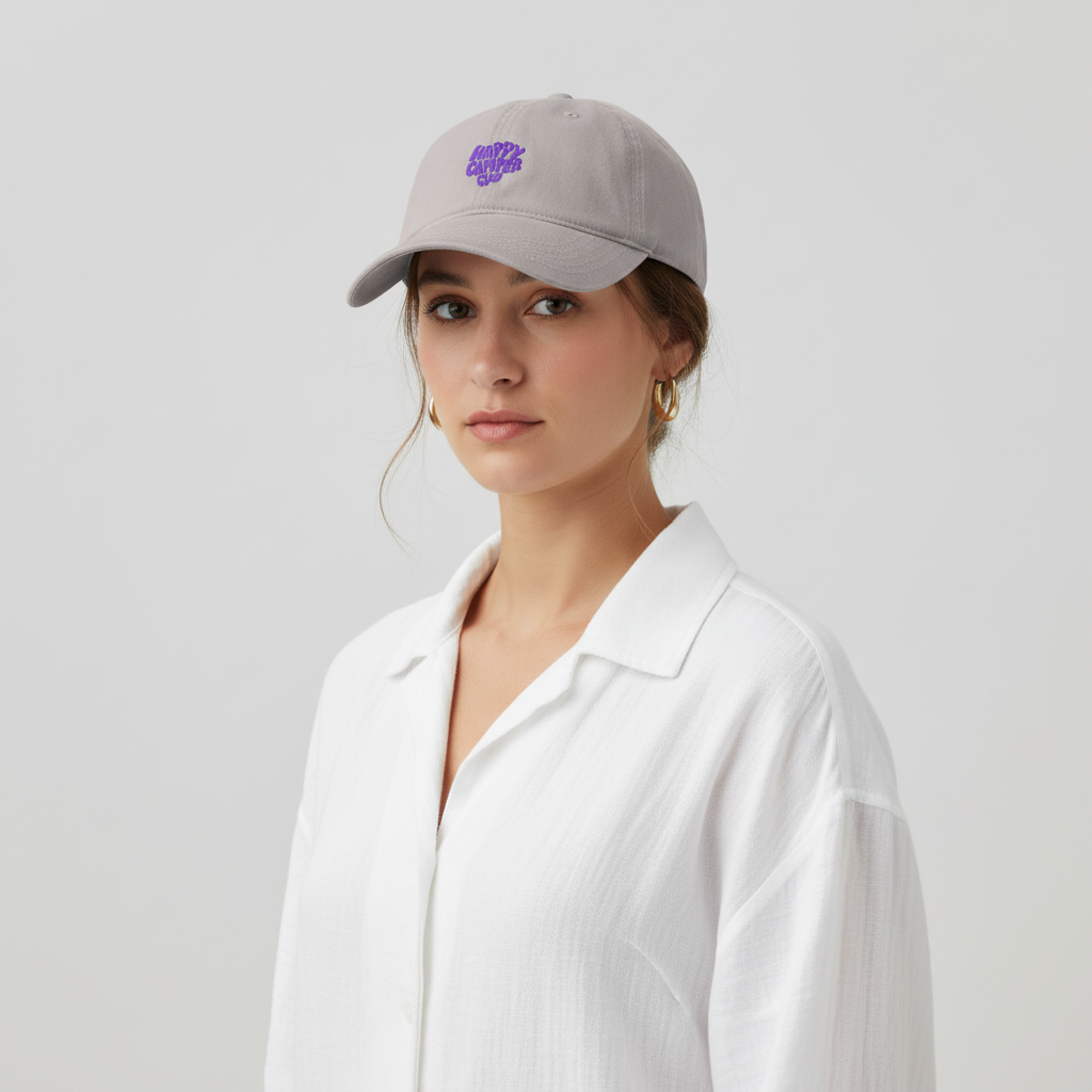 Bestickte Happy Camper Club Cap Lila Edition