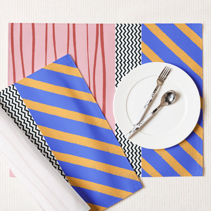 Tischset-Set (4 Stück) mit modernem Farbmuster – Stylische Tischdeko
