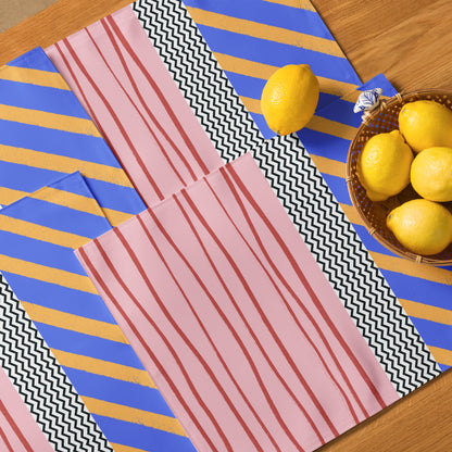Tischset-Set (4 Stück) mit modernem Farbmuster – Stylische Tischdeko