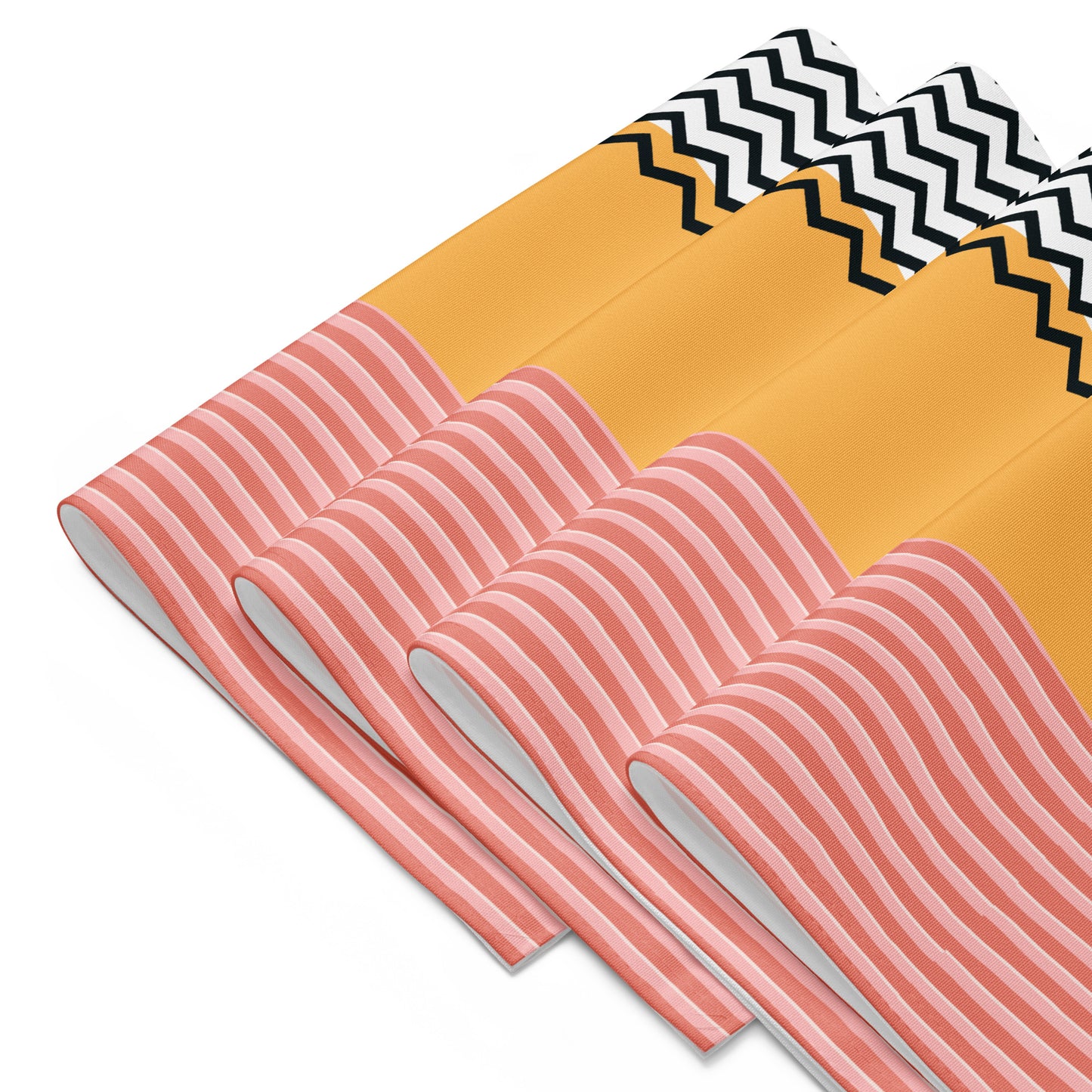 Tischset-Set „Modern Waves“ (4 Stück) – Stylische Tischdeko in Rosa, Gelb & Schwarz