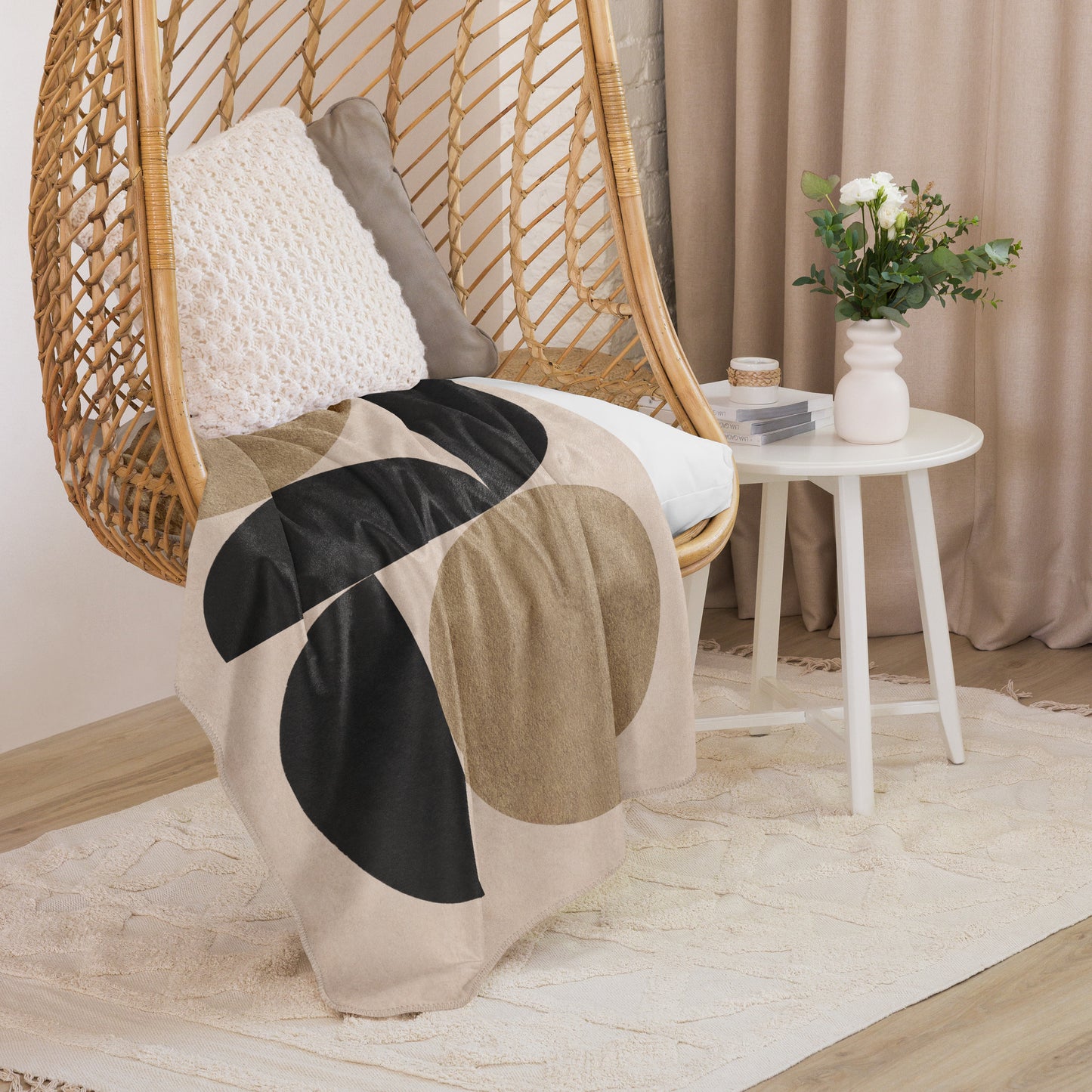 Premium Sherpa Kuscheldecke | Boho Design