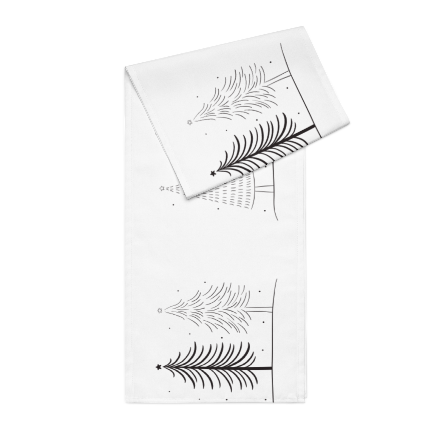 Tischläufer – Minimalistisches Weihnachtsdesign in Schwarz-Weiß