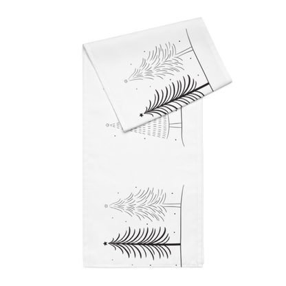 Tischläufer – Minimalistisches Weihnachtsdesign in Schwarz-Weiß