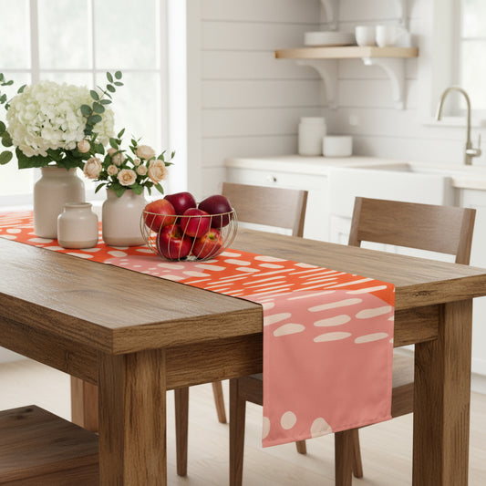 Tischläufer Koralle & Rosé – Moderner Stoffläufer für den Esstisch