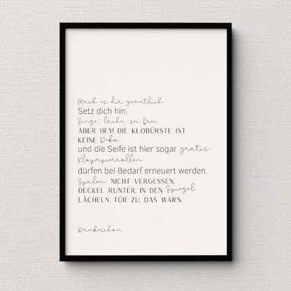 Poster | Humorvolle Badezimmer Deko