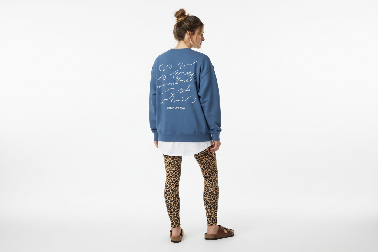 Statement Pullover: Life is a wild ride – Always keep going.