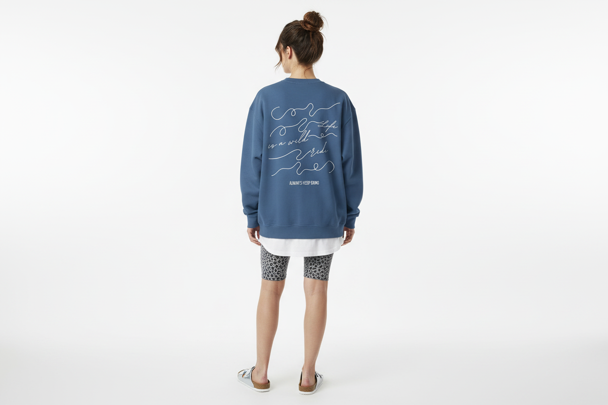 Statement Pullover: Life is a wild ride – Always keep going.