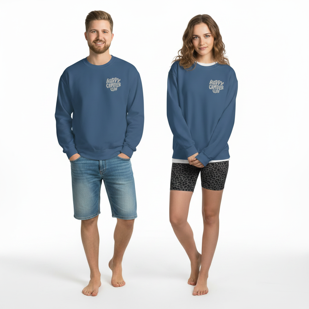 Happy Camper Club -Pullover Print vorne&hinten