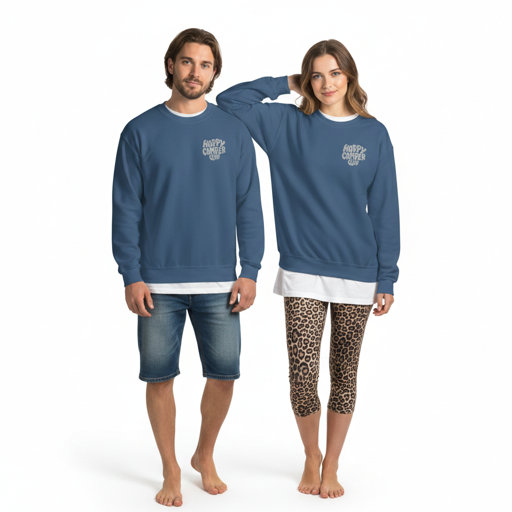 Happy Camper Club -Pullover Print vorne&hinten