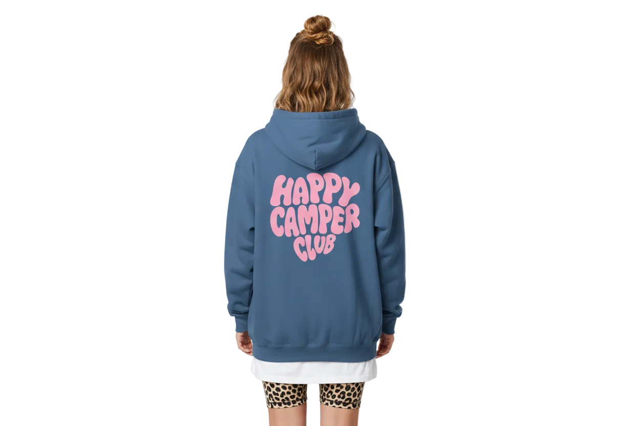 Premium Happy Camper Club Hoodie | unisex – mit Rückenprint