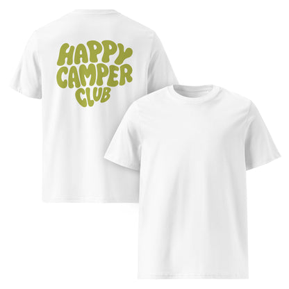 Unisex-Bio-Baumwoll-Happy Camper Club T-Shirt  | grüner Aufdruck