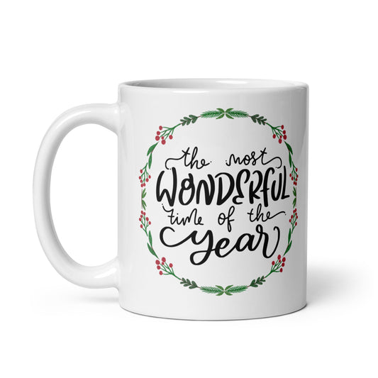 Weihnachtstasse „The Most Wonderful Time of the Year“ – Festliche Keramiktasse