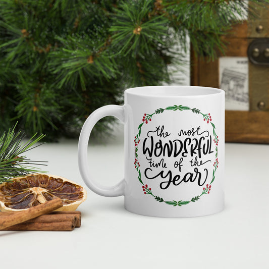 Weihnachtstasse „The Most Wonderful Time of the Year“ – Festliche Keramiktasse