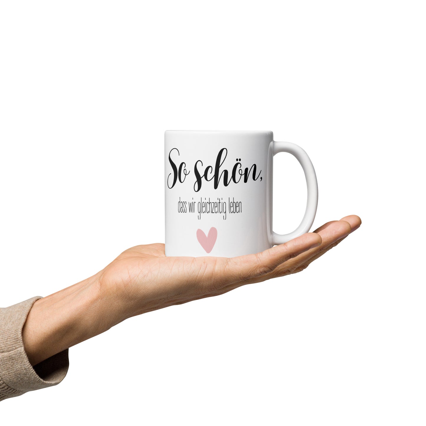 Tasse „So schön, dass wir gleichzeitig leben“ – Liebevolle Geschenkidee aus Keramik